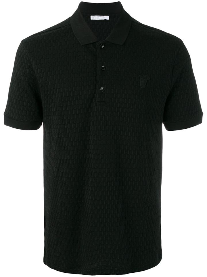 Versace Collection Classic Short-sleeved Polo Shirt - Black