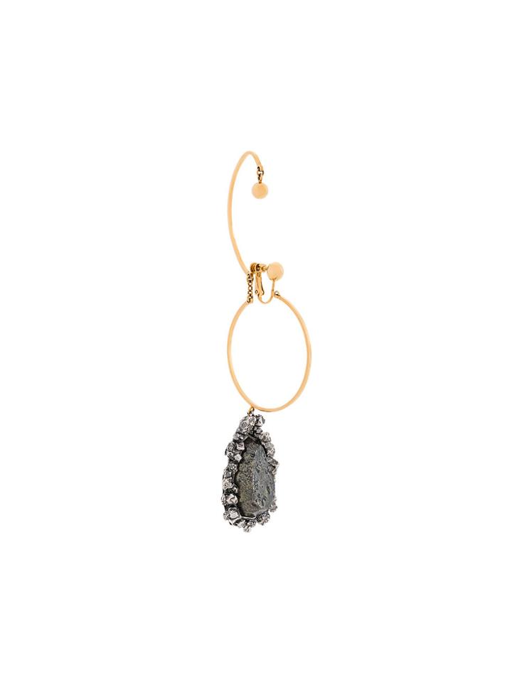 Alexander Mcqueen Jewelled Hoop Earring - Metallic