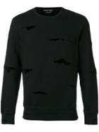 Alexander Mcqueen Ripped Detail Sweatshirt - Black