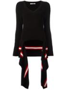 Givenchy Draped Hem Knitted Jumper, Women's, Size: Medium, Black, Cotton/polyamide/spandex/elastane