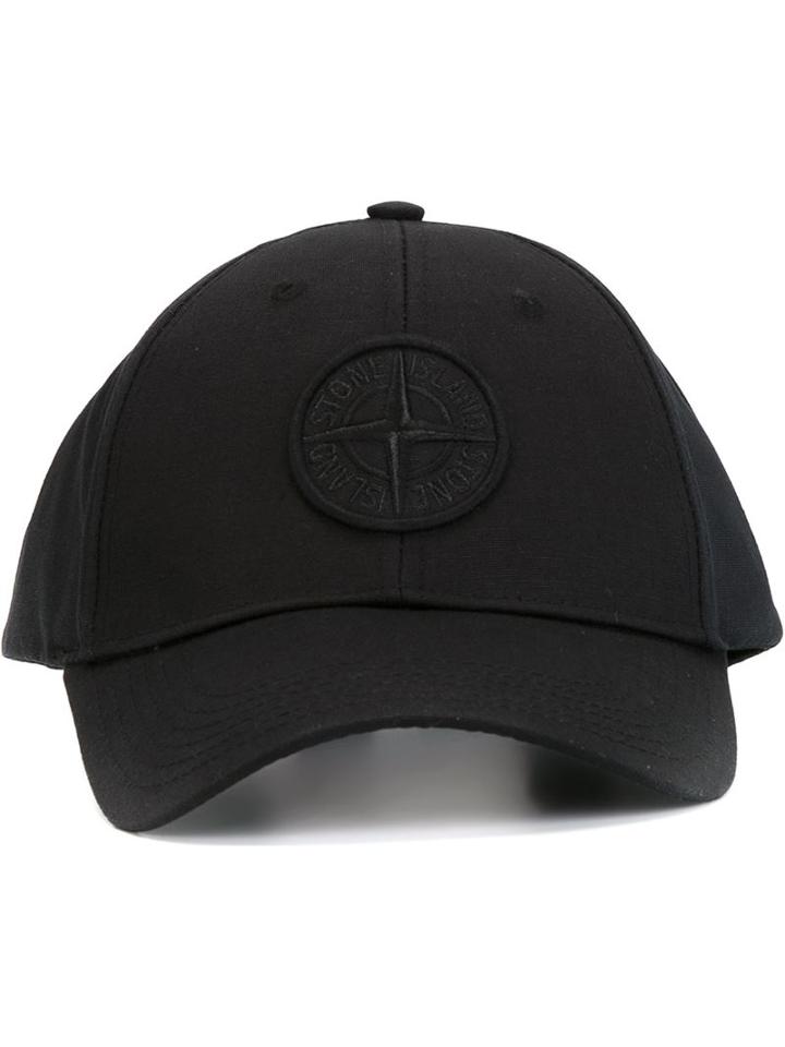 Stone Island Logo Cap, Men's, Size: Large, Black, Cotton