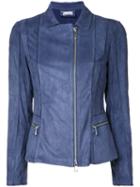 Desa Collection - Zipped Jacket - Women - Suede - 44, Blue, Suede
