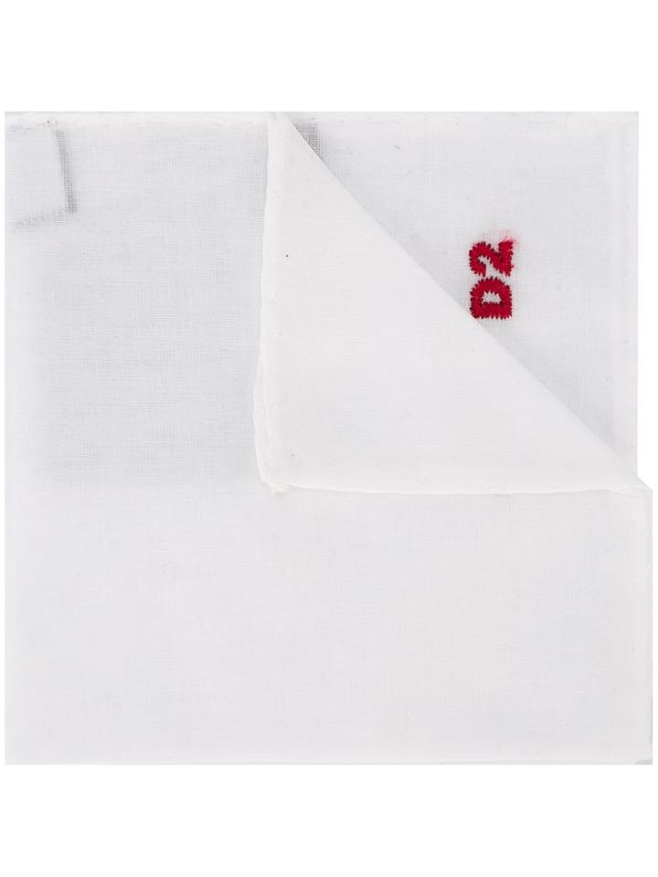 Dsquared2 Logo Embroidered Pocket Square