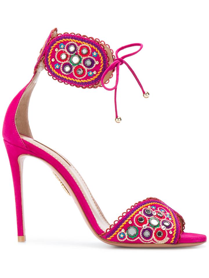 Aquazzura Jaipur Sandals - Pink & Purple