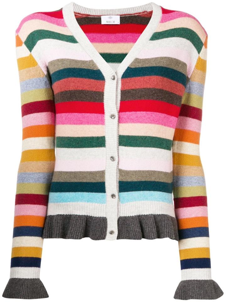 Allude Striped Cardigan - Pink & Purple