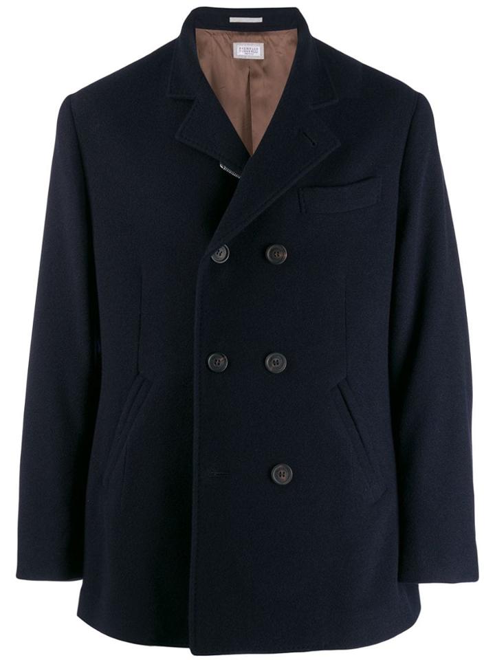 Brunello Cucinelli Textured Single-breasted Jacket - Blue
