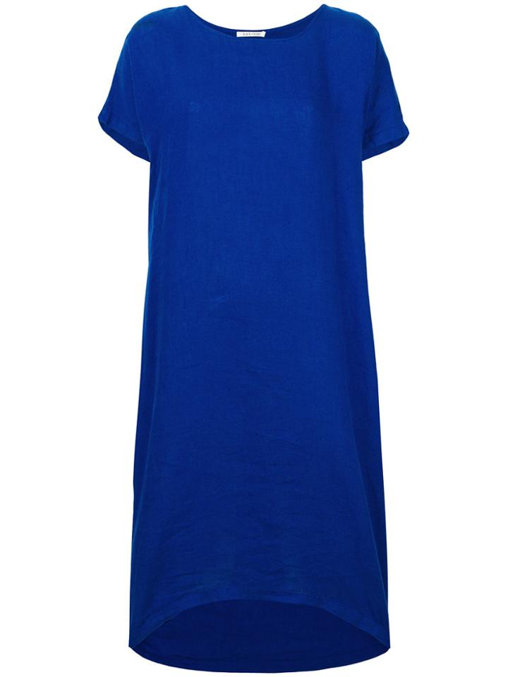 Black Crane Pleated Cocoon Dress - Blue