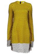 Marques'almeida Mesh Overlay Dress, Women's, Size: Xs, Yellow/orange, Cotton/virgin Wool
