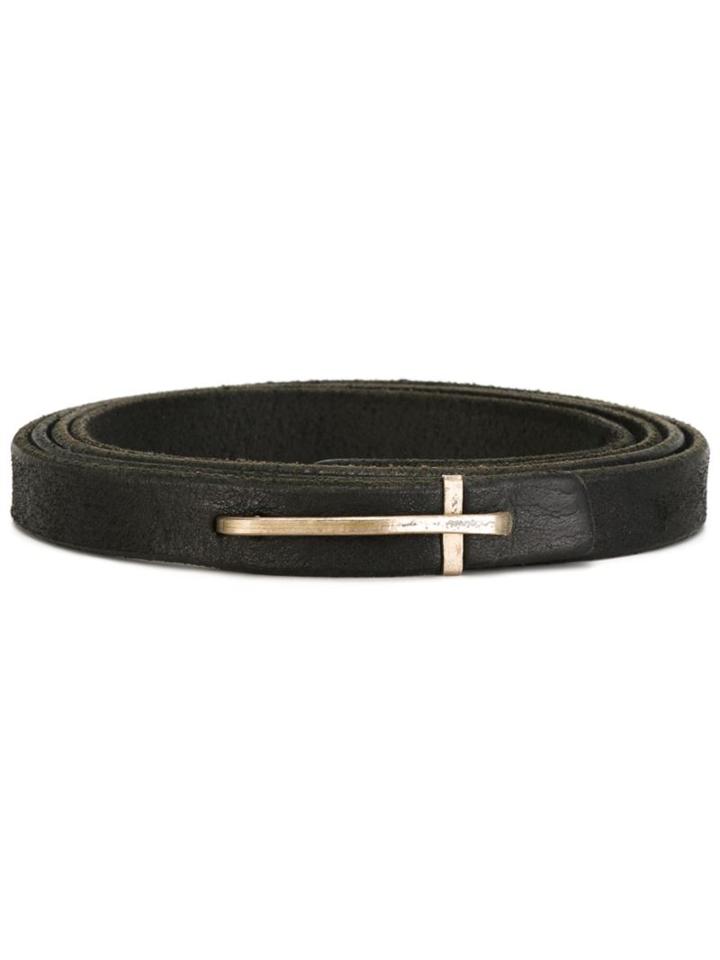 Ma+ Cross Detail Belt, Women's, Black, Leather