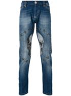 Philipp Plein - Embellished Skull Tapered Jeans - Men - Cotton/polyester/spandex/elastane - 31, Blue, Cotton/polyester/spandex/elastane