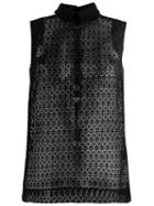 Simone Rocha Macramé Collared Top, Women's, Size: 6, Black, Polyester