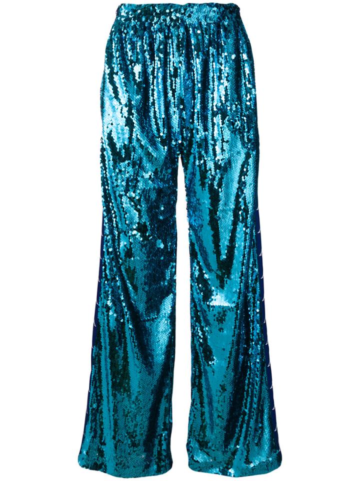 Faith Connexion Sequinned Side Stripe Track Pants - Blue