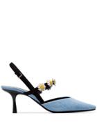 Fabrizio Viti Blue 65 Denim And Leather Pumps