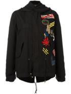 Mr & Mrs Italy Multipatch Parka, Size: Xxs, Black, Cotton/virgin Wool/polyester/viscose