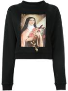 Christopher Kane - Saint Teresa Print Sweatshirt - Women - Cotton - M, Black, Cotton