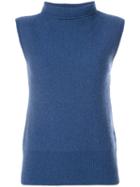Vince - Cashmere Knitted Top - Women - Cashmere - M, Blue, Cashmere