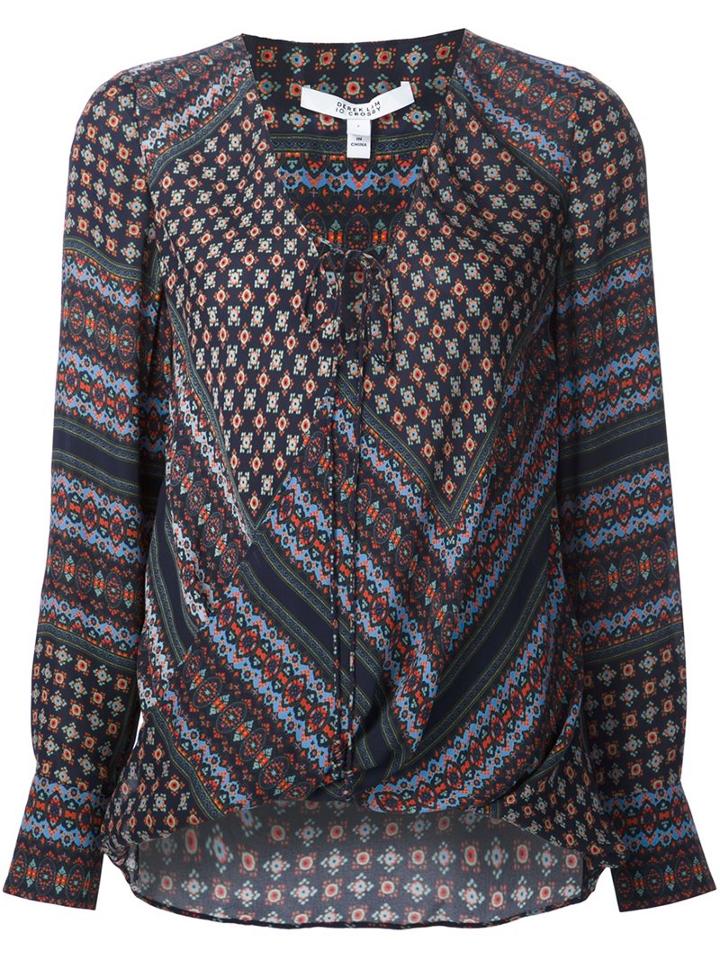 Derek Lam 10 Crosby Lace-up V-neck Flared Blouse