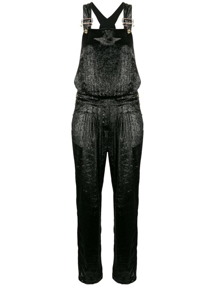 Redemption Shiny Velvet Jumpsuit - Black