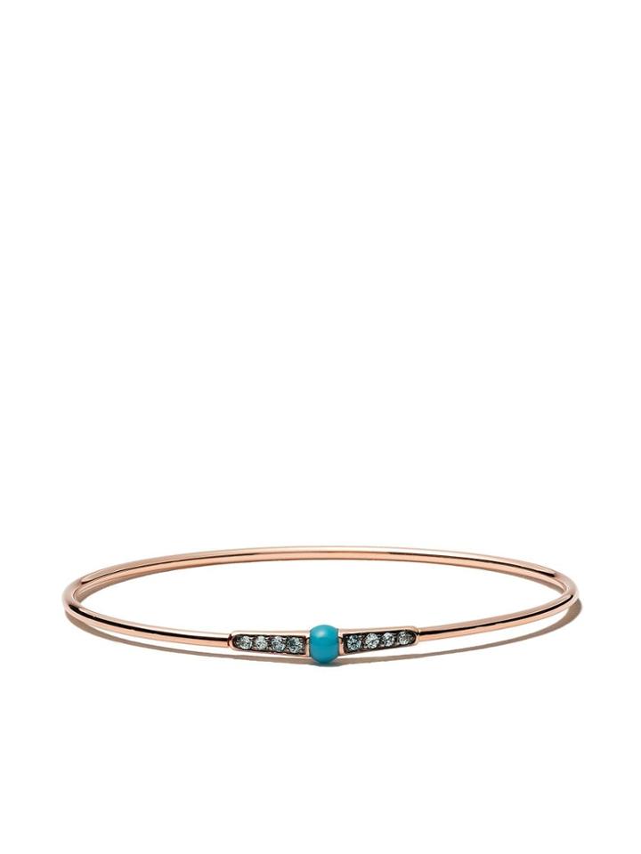 Pomellato 18kt Rose Gold M'ama Non M'ama Turquoise And Zirconia Bangle