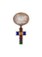 Gucci Brooch With Cross And Cameo - Gold