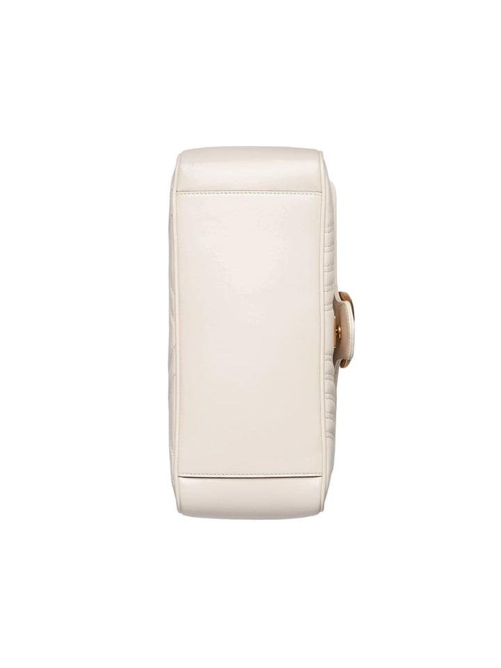 Gucci Small Gg Marmont Top Handle Bag - White