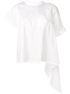 Sacai Pleated Asymmetric T-shirt - White