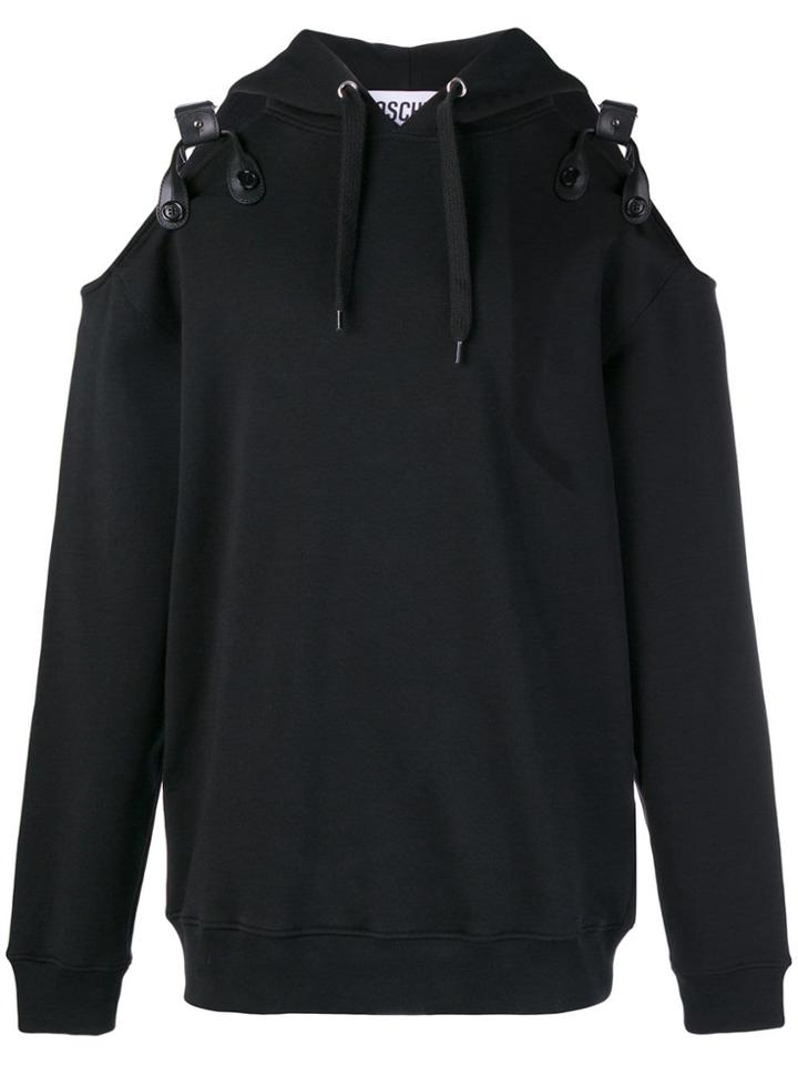 Moschino Cold Shoulder Hoodie - Black