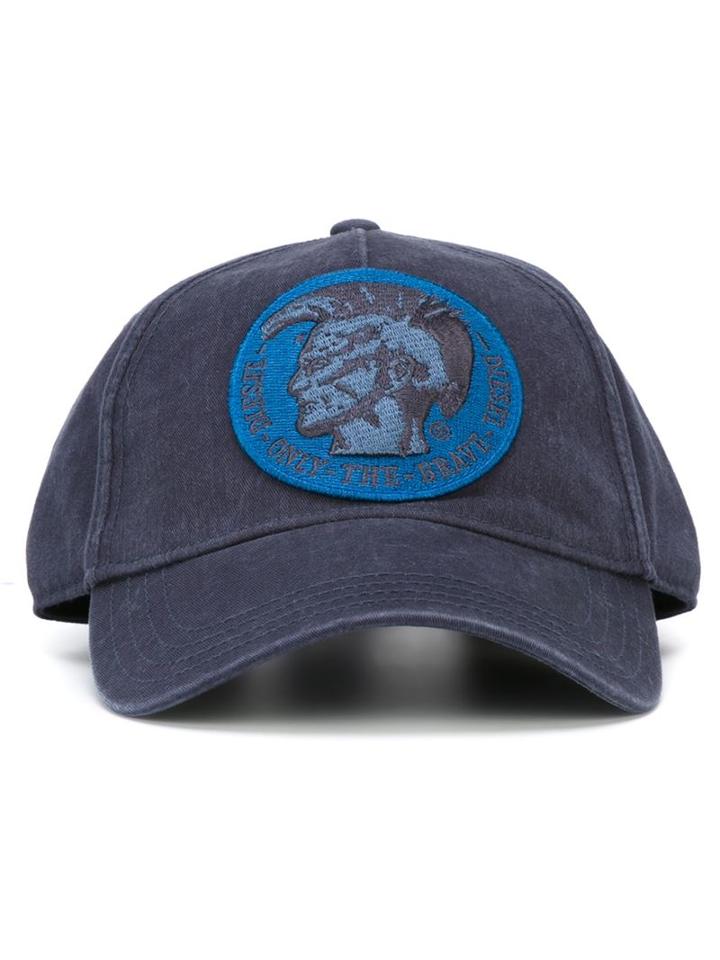 Diesel Logo Patch Cap, Adult Unisex, Size: Medium, Blue, Cotton
