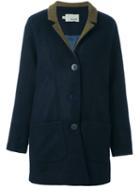 Acoté Contrast Lapels Coat, Women's, Size: 3, Blue, Polyester/acetate/viscose/other Fibers