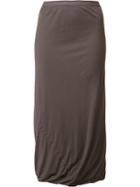 Rick Owens Lilies Draped Long Skirt, Women's, Size: Medium, Grey, Cotton/polyamide/viscose