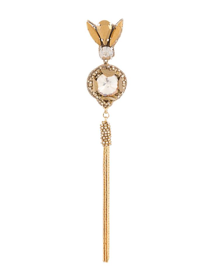 Deepa Gurnani Embellished Drop Earring - Metallic