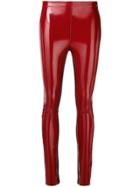 Karl Lagerfeld Faux Patent Leather Leggings - Red