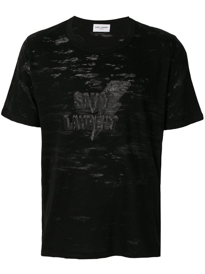 Saint Laurent Front Logo T-shirt - Black