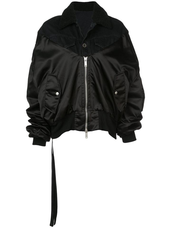 Unravel Project Panelled Oversized Jacket - Black