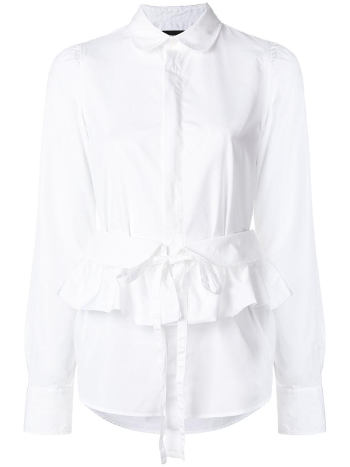 Dsquared2 Ruffle Waistband Blouse - White