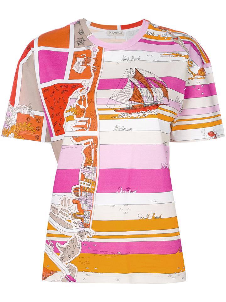 Emilio Pucci Printed T-shirt - Pink & Purple