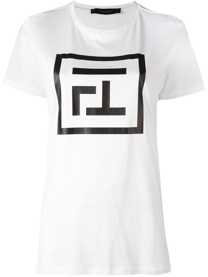 Federica Tosi Logo Print T-shirt, Women's, Size: Small, White, Cotton