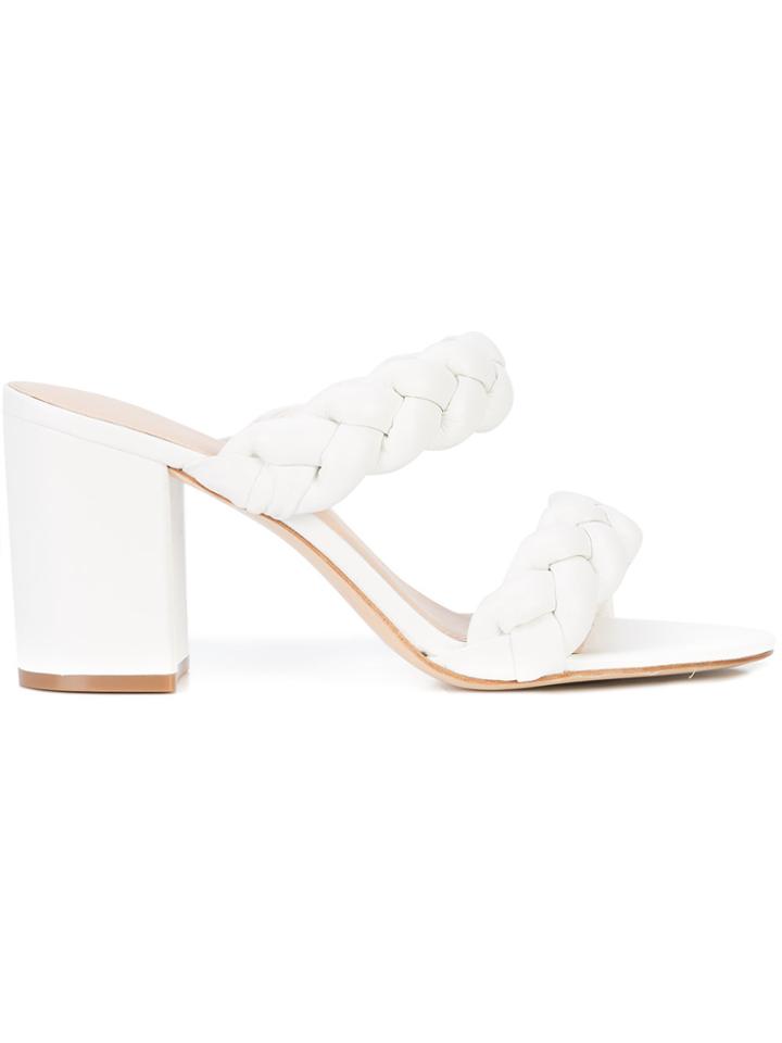 Rachel Zoe Double Strap Block Heel Sandals - White