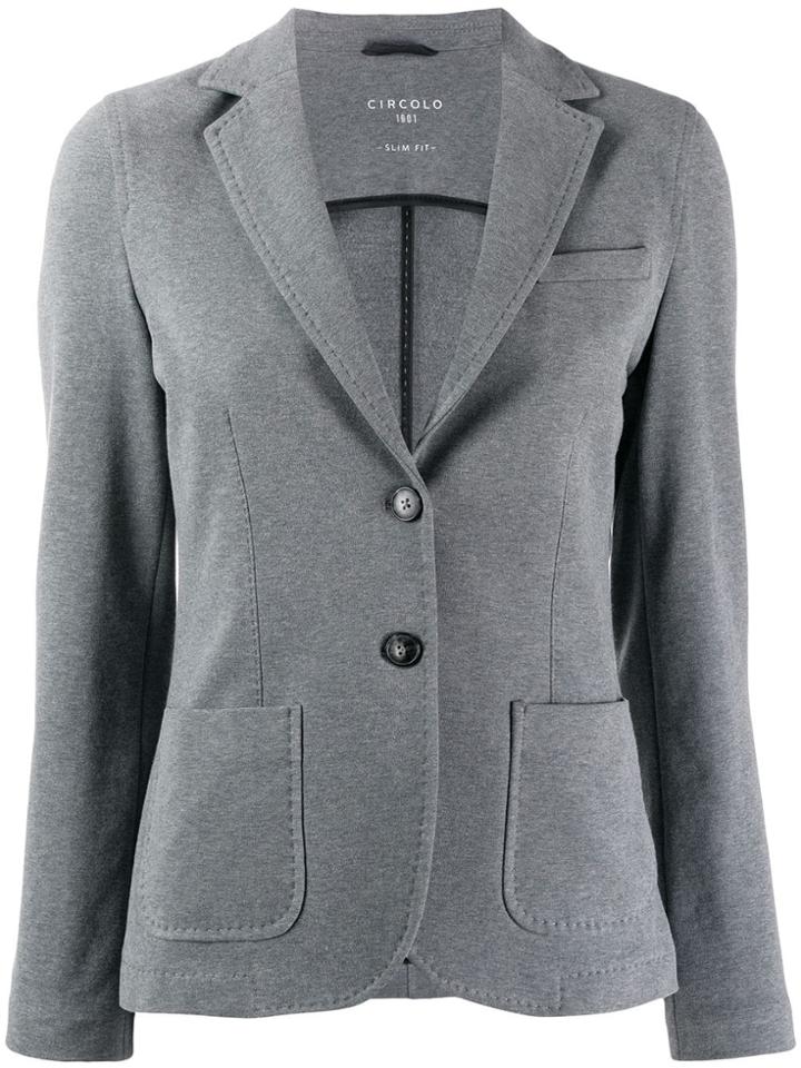 Circolo 1901 Fitted Button Blazer - Grey