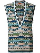 Missoni V-neck Striped Knit Vest - Multicolour