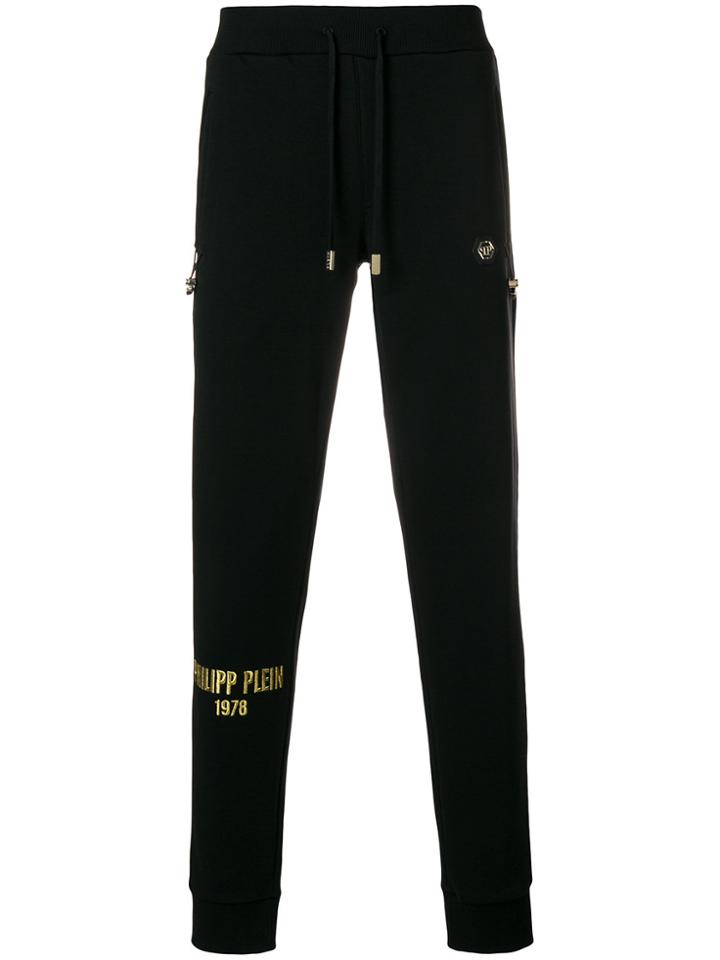 Philipp Plein Embroidered Logo Track Pants - Black