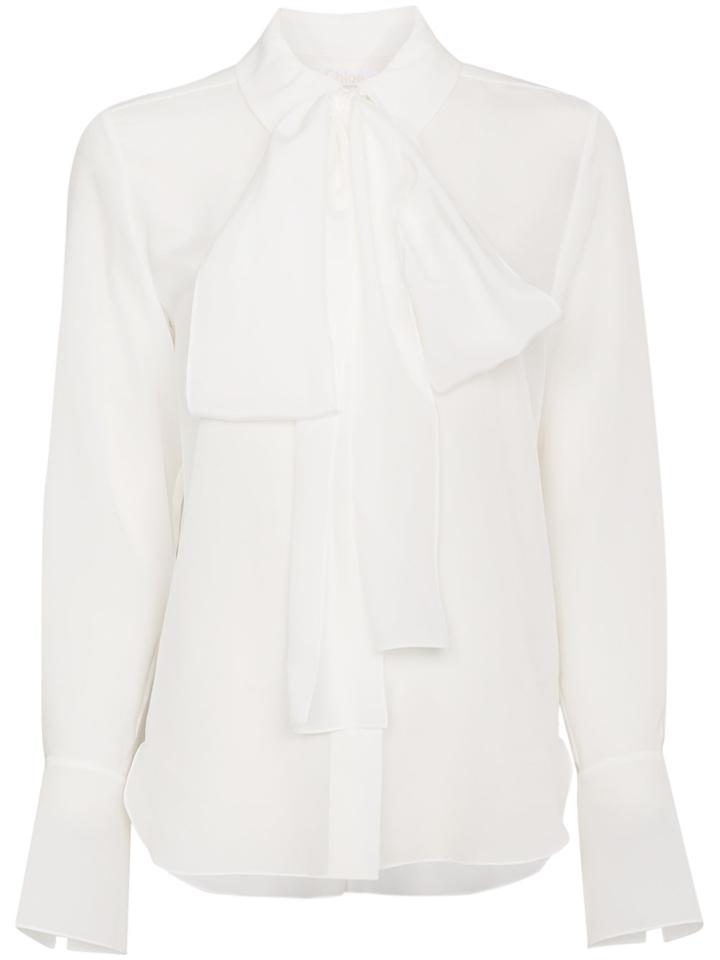 Chloé Pussy Bow Shirt - White