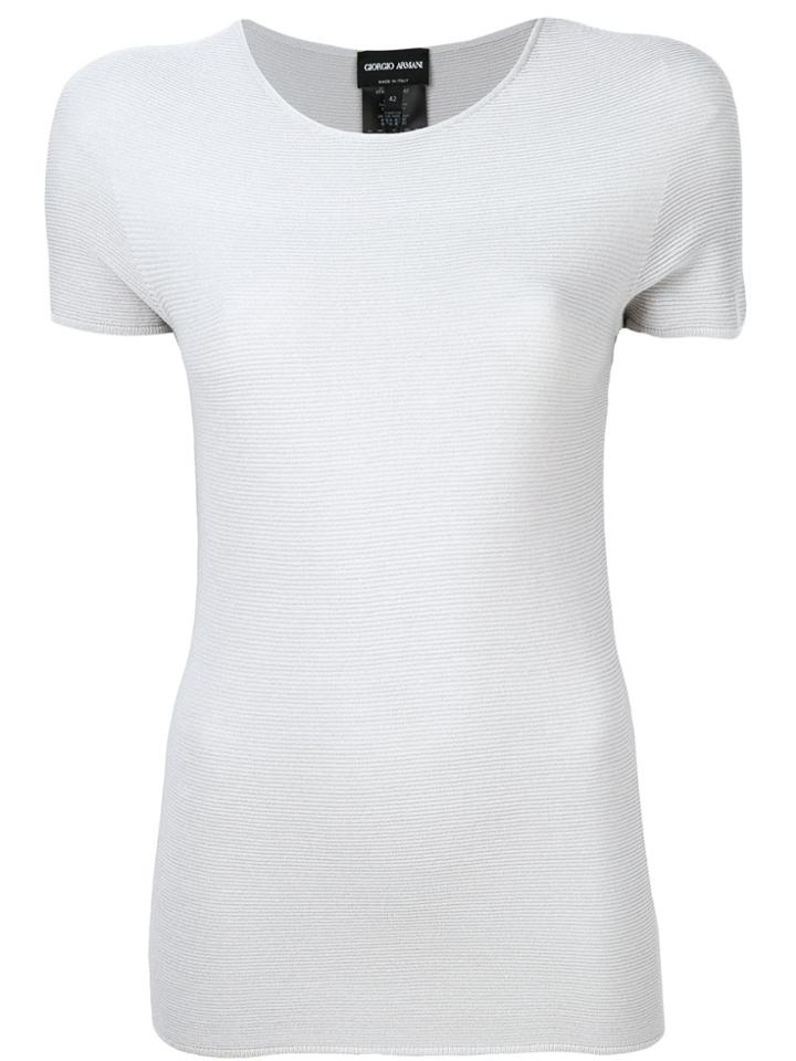 Giorgio Armani Ribbed Top - Grey