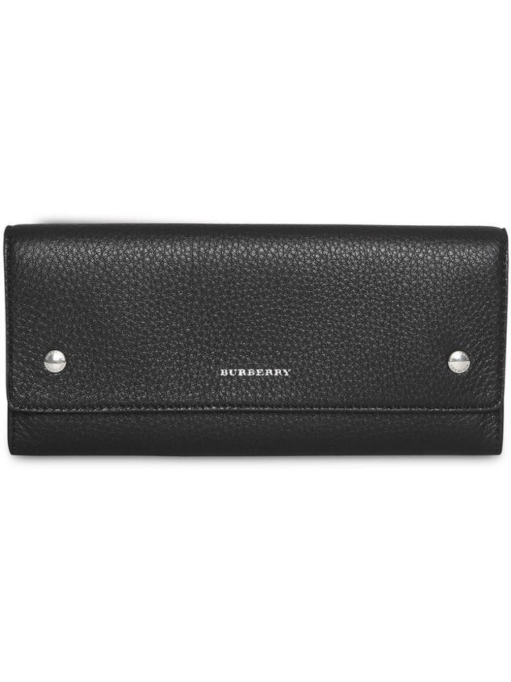 Burberry Leather Continental Wallet - Black