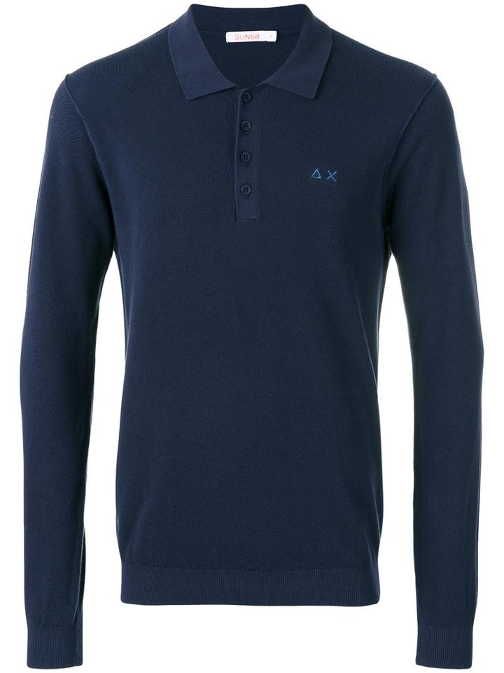 Sun 68 - Longsleeved Polo Shirt - Men - Cotton - Xxxl, Blue, Cotton