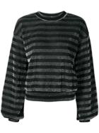 Rta Striped Metallic Sweatshirt - Black