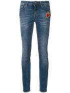 Dolce & Gabbana Sacred Heart Patch Skinny Jeans - Blue