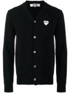 Comme Des Garçons Play Embroidered Heart Sweater - Black
