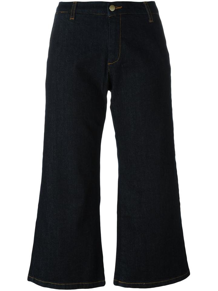 P.a.r.o.s.h. Denim Culottes, Women's, Size: Large, Blue, Cotton/spandex/elastane