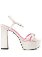 Schutz New Mini Shine Platform Sandals - Silver